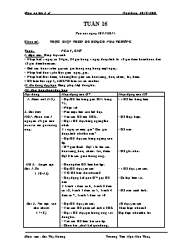 Giáo án tổng hợp lớp 2, học kì I - Năm 2015 - 2016 - Tuần 16