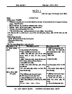 Giáo án tổng hợp lớp 2, học kì I - Năm 2015 - 2016 - Tuần 2