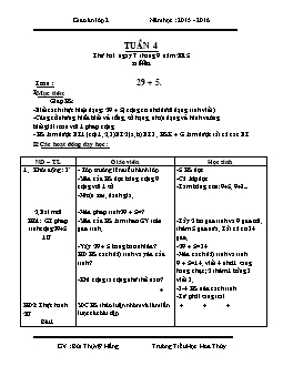 Giáo án tổng hợp lớp 2, học kì I - Năm 2015 - 2016 - Tuần 4