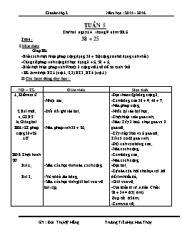 Giáo án tổng hợp lớp 2, học kì I - Năm 2015 - 2016 - Tuần 5