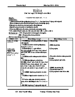 Giáo án tổng hợp lớp 2, học kì I - Năm 2015 - 2016 - Tuần 6