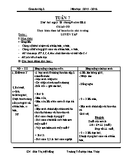 Giáo án tổng hợp lớp 2, học kì I - Năm 2015 - 2016 - Tuần 7