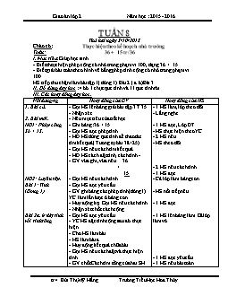 Giáo án tổng hợp lớp 2, học kì I - Năm 2015 - 2016 - Tuần 8