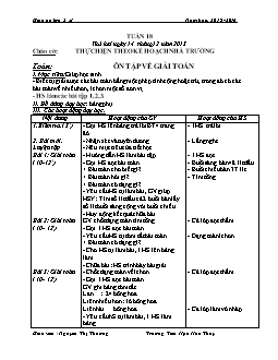 Giáo án tổng hợp lớp 2, học kì II - Năm 2015 - 2016 - Tuần 18