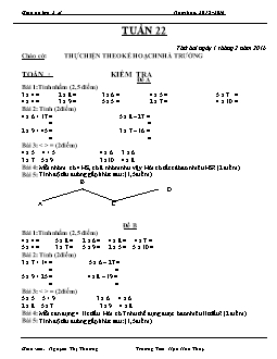 Giáo án tổng hợp lớp 2, học kì II - Năm 2015 - 2016 - Tuần 22