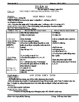 Giáo án tổng hợp lớp 2, học kì II - Năm 2015 - 2016 - Tuần 25