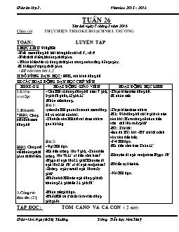 Giáo án tổng hợp lớp 2, học kì II - Năm 2015 - 2016 - Tuần 26