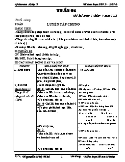 Giáo án tổng hợp lớp 3 - Trường tiểu học Hoa Thuỷ - Năm 2015 - 2016 - Tuần 4