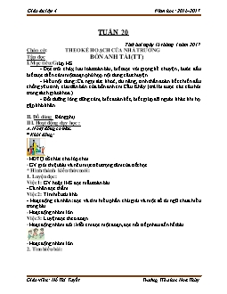 Giáo án tổng hợp lớp 4 - Trường tiểu học Hoa Thuỷ - Năm 2016 - 2017 - Tuần 20