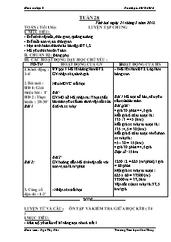 Giáo án Tổng hợp lớp 5, học kì II - Năm 2015 - 2016 - Trường Tiểu học Hoa Thủy - Tuần 28