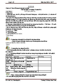 Giáo án Tổng hợp lớp 5 - Năm 2016 - 2017 - Trường Tiểu học Hoa Thủy - Tuần 10