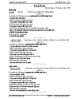 Nhật kí dạy học lớp 2 - Năm học 2016 - 2017 - Tuần 28