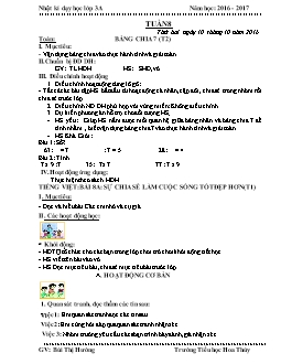 Nhật kí dạy học lớp 3 - Năm học: 2016 - 2017 - Trường tiểu học Hoa Thuỷ - Tuần 8