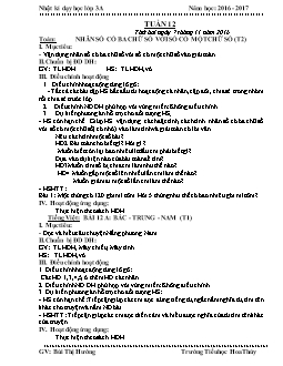 Nhật kí dạy học lớp 3 - Năm học: 2016 - 2017 - Trường tiểu học Hoa Thuỷ - Tuần 12