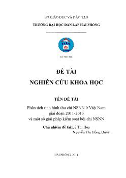 Đề tài Phân tích tình hình thu chi ngân sách Nhà nước ở Việt Nam giai đoạn 2011-2013 và một số giải pháp kiểm soát bội chi NSNN