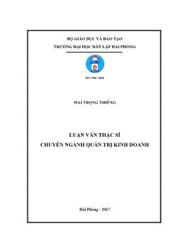 Luận văn Phát triển thị trường tiêu thụ sơn của Công ty cổ phần sơn Hải Phòng