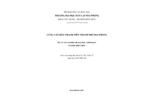 Đồ án Cung văn hóa thanh niên thành phố Hải Phòng