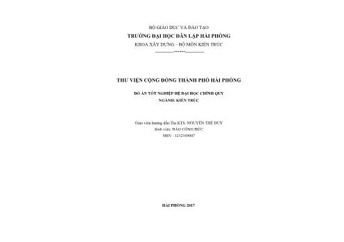 Đồ án Thư viện cộng đồng thành phố Hải Phòng