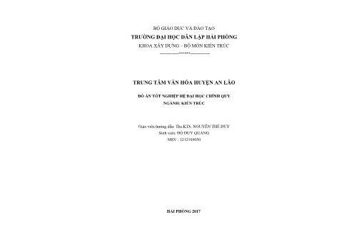 Đồ án Trung tâm văn hóa huyện An Lão