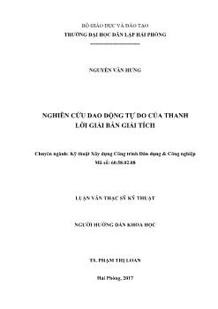 Luận văn Nghiên cứu dao động tự do của thanh lời giải bán giải tích