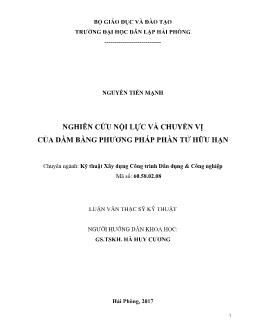 Luận văn Nghiên cứu nội lực và chuyển vị của dầm bằng phương pháp phần tử hữu hạn