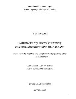 Luận văn Nghiên cứu nội lực và chuyển vị của hệ dầm bằng phương pháp so sánh