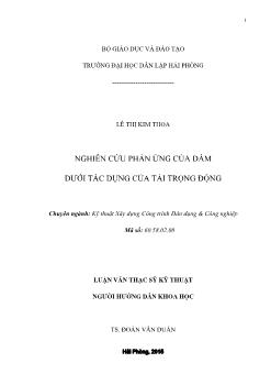 Luận văn Nghiên cứu phản ứng của dầm dưới tác dụng của tải trọng động