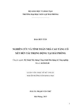 Luận văn Nghiên cứu và tính toán nhà cao tầng có xét đến tải trọng động tại Hải Phòng