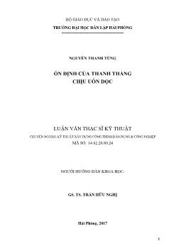 Luận văn Ổn định của thanh thẳng chịu uốn dọc