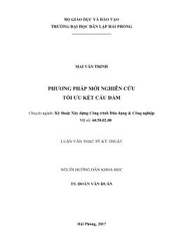 Luận văn Phương pháp mới nghiên cứu tối ưu kết cấu dầm