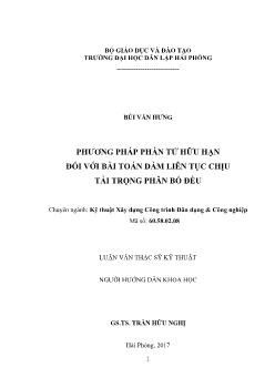 Luận văn Phương pháp phần tử hữu hạn đối với bài toán dầm liên tục chịu tải trọng phân bố đều