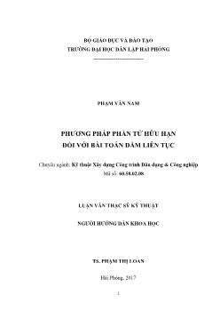 Luận văn Phương pháp phần tử hữu hạn đối với bài toán dầm liên tục