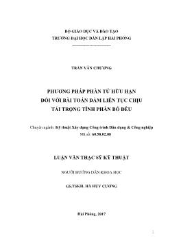 Luận văn Phương pháp phần tử hữu hạn đối với bài toán dầm liên tục chịu tải trọng tĩnh phân bố đều