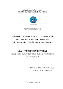 Luận văn Tính toán sàn, dầm bê tông cốt thép ứng lực trƣớc căng sau theo tiêu chuẩn TCVN 5574:2012 và tiêu chuẩn Châu Âu Eurocode2-1-1