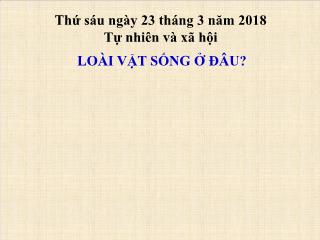 Bài giảng môn Tự nhiên và xã hội - Bài: Loài vật sống ở đâu