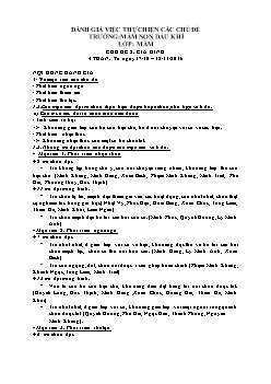 Đánh giá việc thực hiện các chủ đề trường: Mầm non dầu khí - Lớp: Mầm - Chủ đề 2: Gia đình