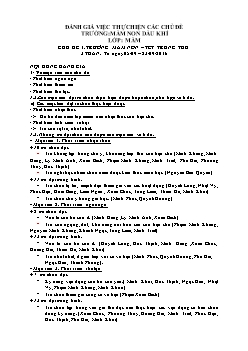 Đánh giá việc thực hiện các chủ đề trường: Mầm non dầu khí - Lớp: Mầm - Chủ đề 1: Trường mầm non – tết trung thu