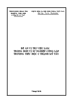 Đề án vị trí việc làm trong đơn vị sự nghiệp công lập trường tiểu học C Thạnh Mỹ Tây