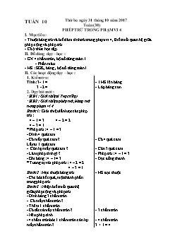 Giáo án các môn khối 1 năm 2017 - 2018 - Tuần 10