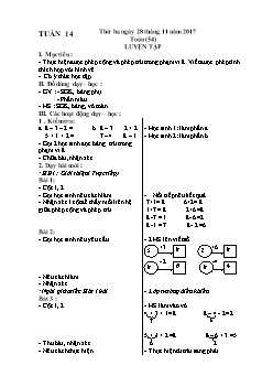 Giáo án các môn khối 1 năm 2017 - 2018 - Tuần 14