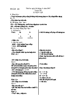 Giáo án các môn khối 1 năm 2017 - 2018 - Tuần 20