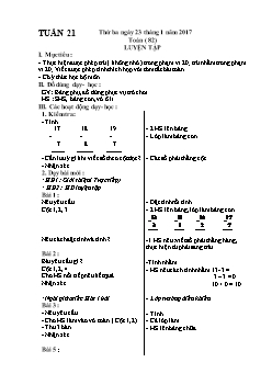 Giáo án các môn khối 1 năm 2017 - 2018 - Tuần 21