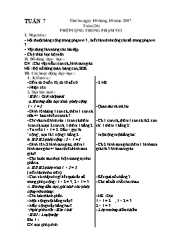 Giáo án các môn khối 1 năm 2017 - 2018 - Tuần 7