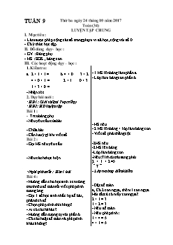 Giáo án các môn khối 1 năm 2017 - 2018 - Tuần 9