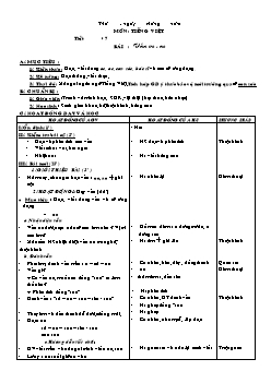 Giáo án các môn khối 1 - Tuần 17