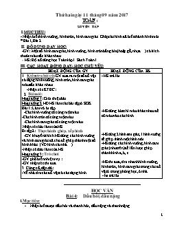 Giáo án các môn khối lớp 1 - Tuần 2 năm học 2017