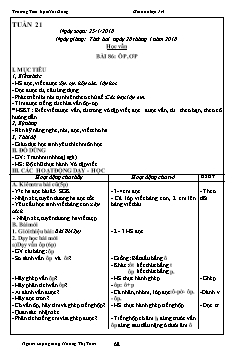 Giáo án các môn khối lớp 1 - Tuần 21 - Trường Tiểu học Hải Đông