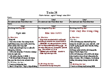 Giáo án các môn khối lớp 1 - Tuần 28 năm 2018