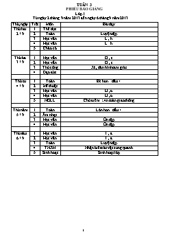 Giáo án các môn khối lớp 1 - Tuần 3 năm 2013