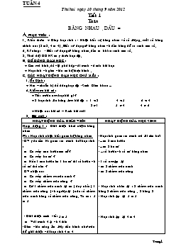 Giáo án các môn khối lớp 1 - Tuần 4 năm 2012